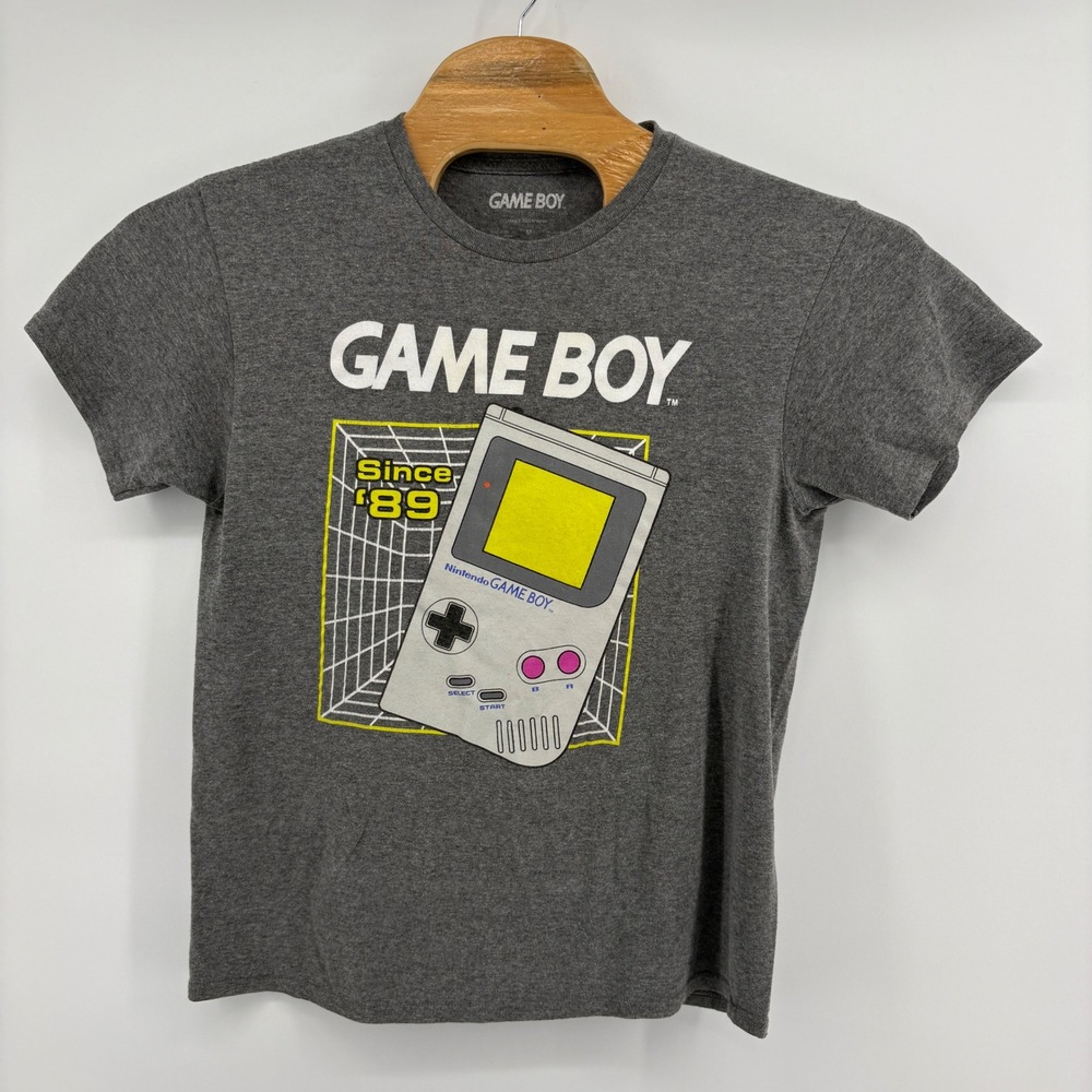 Nintendo Game Boy T-Shirt Mens Medium Gray Excellent Retro Gaming Graphic Tee